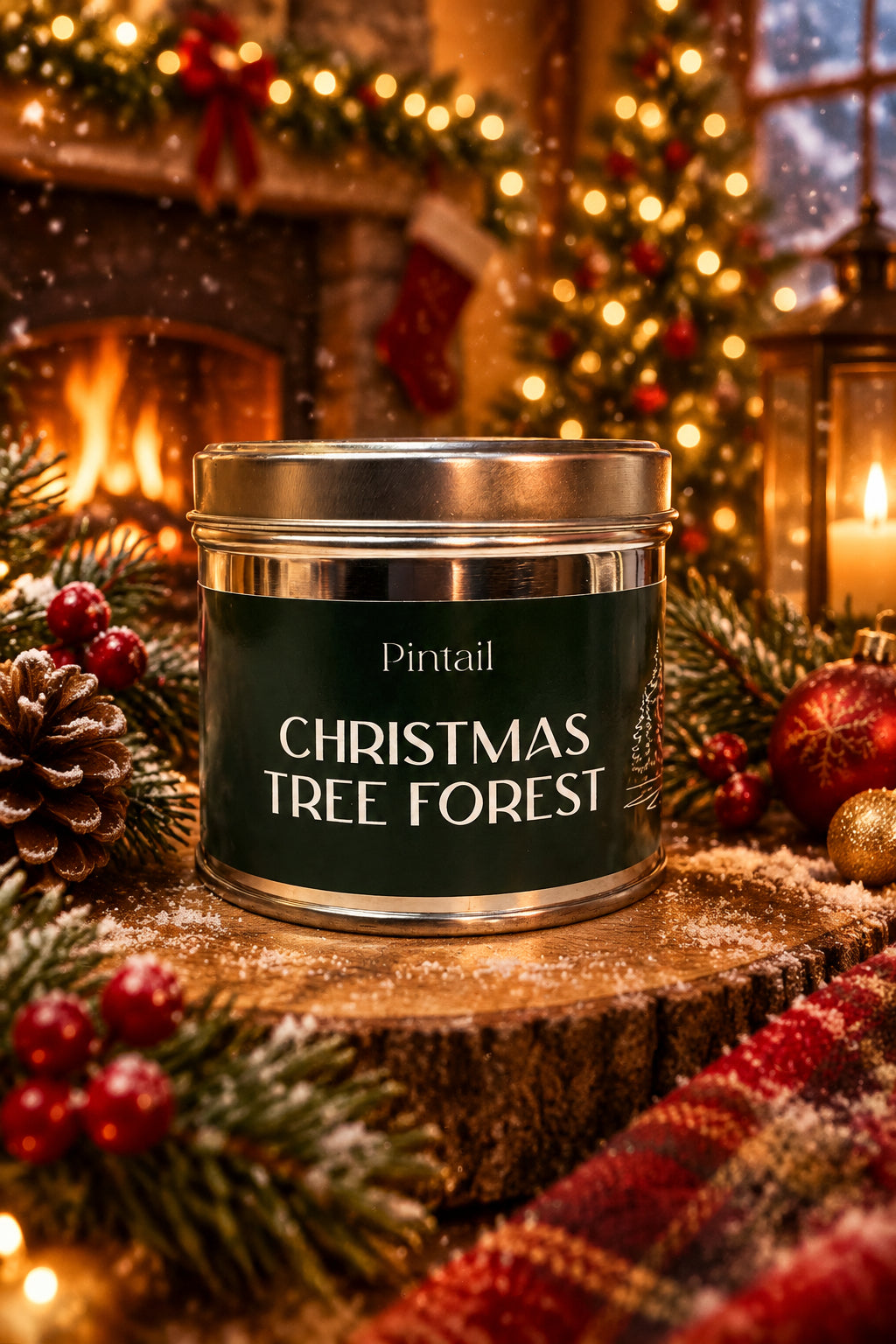 Christmas Tree Forest Classic Tin Candle