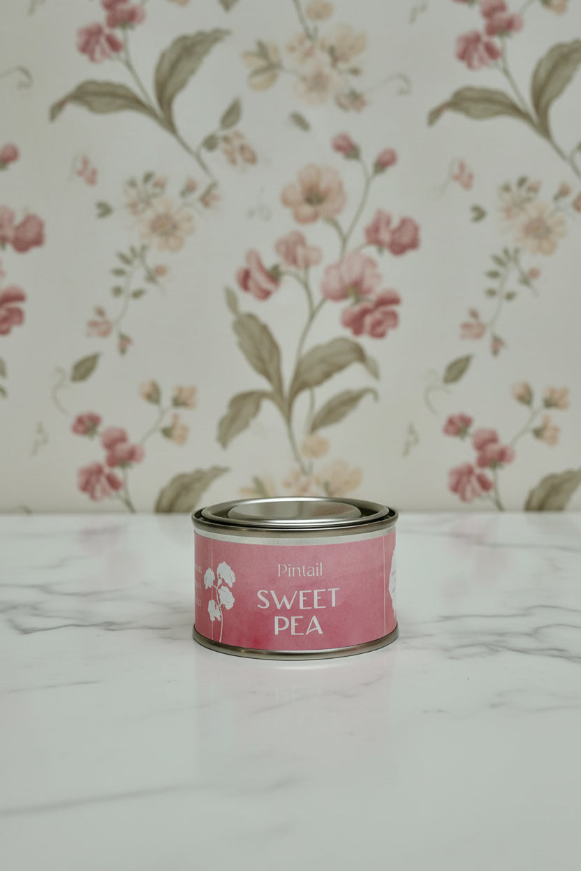 Sweet Pea Paint Pot Candle